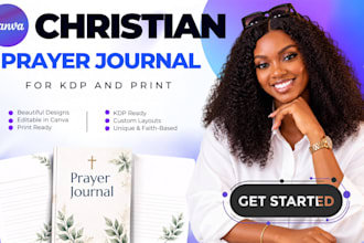 design a christian prayer journal in canva for KDP and print
