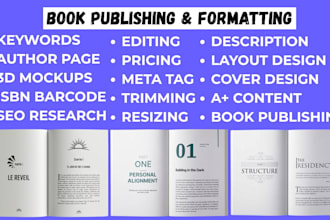 do book layout design, book formatting, kindle ebook format