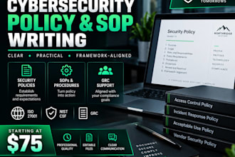 create or improve your cybersecurity security policy and sop
