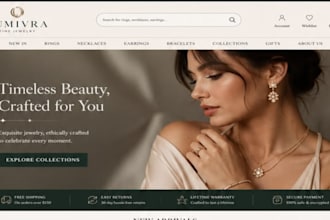 design wix jewelry brand website jewelry accessories online store website