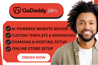 set up a godaddy airo design online store using godaddy airo ai website builder