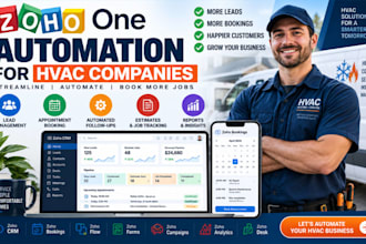 set up zoho one automation for hvac companies to book more jobs