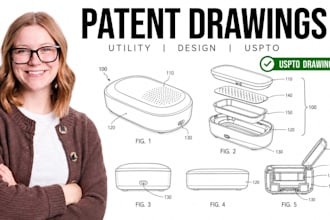 create patent drawings for mechanical, product and utility inventions for uspto