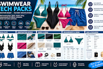 do details construction , fabric , elastic ,lining and measurement for swimwear