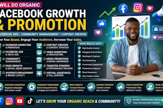do organic facebook marketing promotion, business page growth, community manager