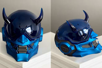 sculpt 3d mask 3d helmet cosplay mask ship custom 3d print and paint mask stl