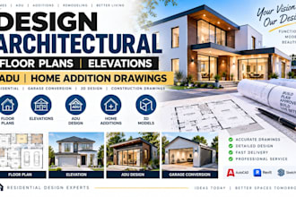 design architectural floor plans elevations adu home addition drawings