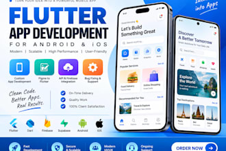 develop a flutter mobile app for android and ios