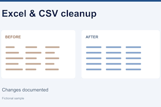 clean and organize your excel or CSV spreadsheet
