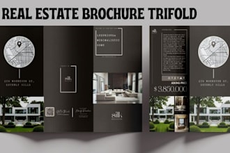 design luxury property marketing brochure, buyer relocation guide booklet