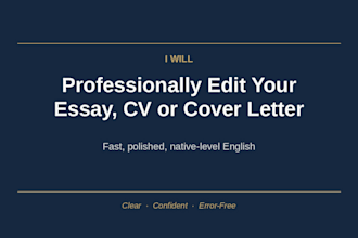 professionally edit and polish your essay, CV, or cover letter