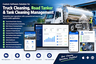 develop truck cleaning, road tanker and tank cleaning management app