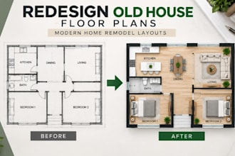 redesign old house floor plan modern home remodel cad layouts