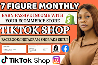 set up tiktok shop, facebook shop, instagram shop for shopify store marketing
