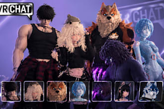 design a custom vrchat avatar and vrc 3d character