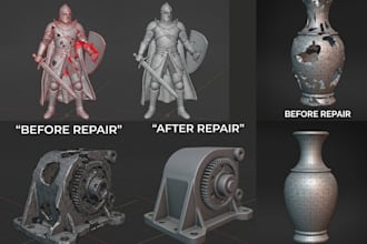 repair stl mesh, fix stl file, edit stl and cad file ready for printing