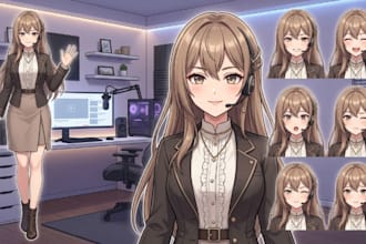design and rig live2d female vtuber model live2d vtuber model rig for streaming