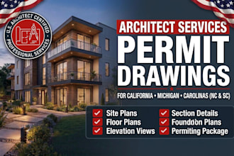 do city permit drawings as architect in california michigan south north carolina