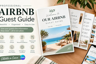 design an airbnb guest guide in canva for your rental