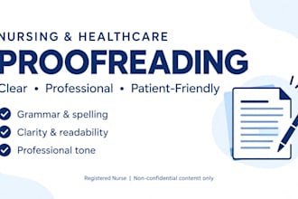 proofread and edit nursing and healthcare content