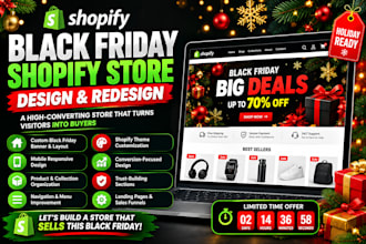 design and redesign high converting black friday shopify store design