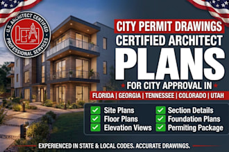 do city permit drawings as architect in florida georgia tennessee colorado utah