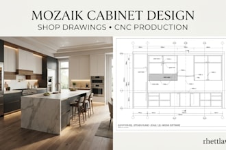 convert autocad or sketchup cabinet designs into mozaik