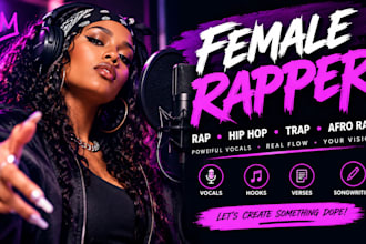 be your female rapper for rap, hip hop and trap songs