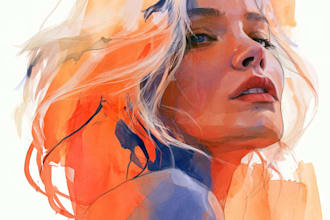 create a watercolor portrait illustration