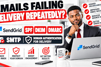 setup sendgrid spf dkim dmarc SMTP domain authentication for delivery