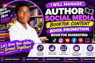 manage author social media, booktok content, book promotion booktok marketing