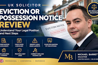 review your UK eviction or possession notice as a licensed UK solicitor