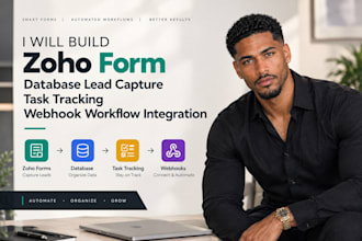 build zoho form database lead capture task tracking webhook workflow integration