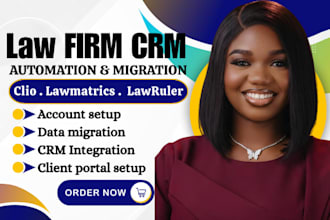 set up clio grow, mycase and lawmatics CRM automation for law firms