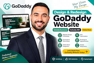 design and redesign godaddy website godaddy ecommerce godaddy seo online store