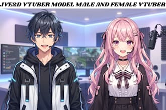 create custom male or female live2d vtuber model avatar streamer 2d vtuber model