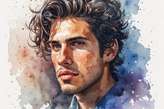 watercolor portrait painting photo to watercolor portrait