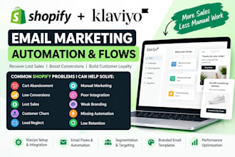 setup klaviyo email marketing build shopify email flows and automation