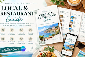 design an airbnb local and restaurant guide in canva