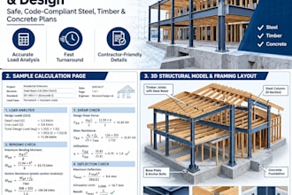 design steel, timber and concrete structures with complete calculations