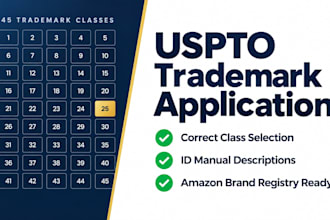 prepare uspto trademark application and select correct class