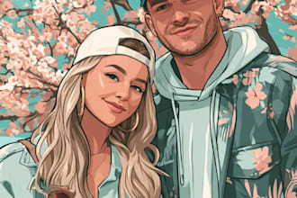 paint custom couple portrait