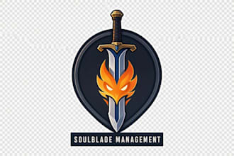 design management soul flame great sword logo for you