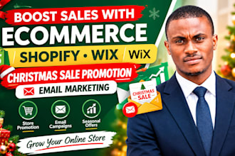 boost sales with ecommerce shopify wix christmas sale promotion email marketing