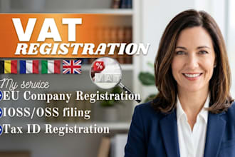 register vat, eori, and file returns for germany, UK, france, spain, and italy