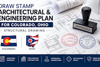 draw stamp architectural engirneering plan for colorado, ohio structural drawing