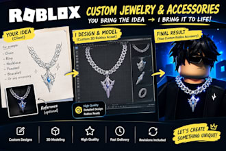 create custom roblox 3d jewelry, chains, rings and accessories