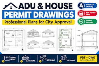 design adu house plans and permit drawings for city approval