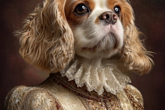 create pet portrait royal pet portrait pet and owner royal portrait portrait