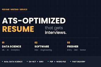 write an ats optimized data science and tech resume